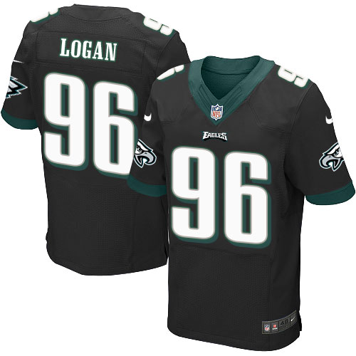 Men's Elite Bennie Logan Nike Jersey Black Alternate - #96 NFL Philadelphia Eagles